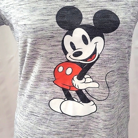 Disney Mickey Mouse Women's Fitted V-neck Gray Short Sleeve T-shirt, Size: M - Picture 5 of 7